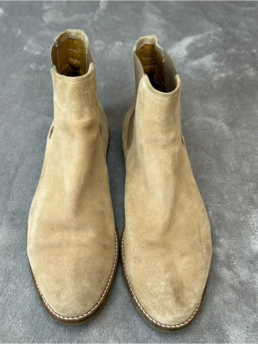 ZARA Tan Suede Chelsea‎ Boots Men’s Elastic Shoes Dress Up Shoes Size 10